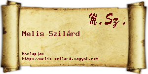 Melis Szilárd névjegykártya